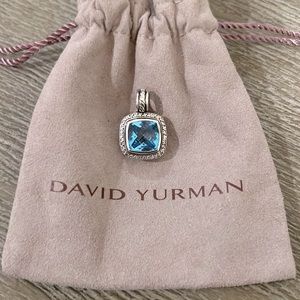 David Yurman Albion Collection Blue Topaz Pendant with Diamonds